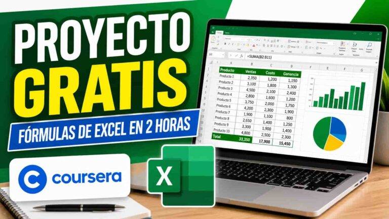 Proyecto de Excel gratis en Coursera: aprende fórmulas