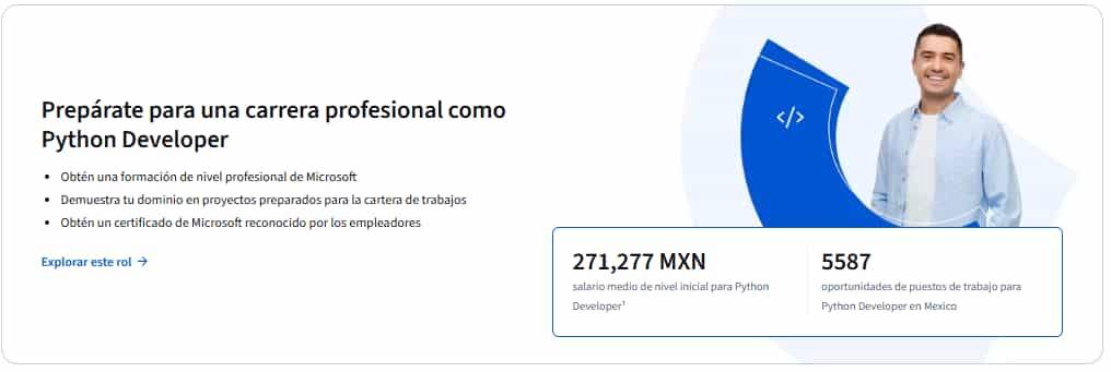 Prepárate para una carrera profesional como Python Developer - Salario Mensual 