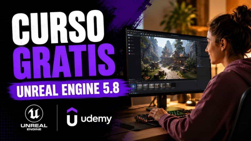 Curso gratis de Unreal Engine 5.8 disponible en Udemy