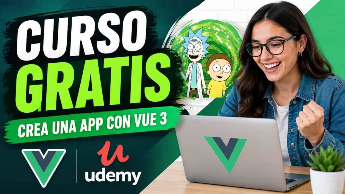 Udemy tiene un curso gratis para crear una app de Rick and Morty con Vue 3, Vuex y una API REST