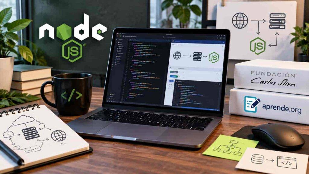 Fundación Carlos Slim tiene un curso gratis de Node.js con APIs, back-end y certificado