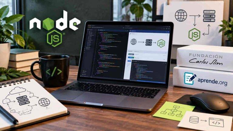Fundación Carlos Slim tiene un curso gratis de Node.js con APIs, back-end y certificado